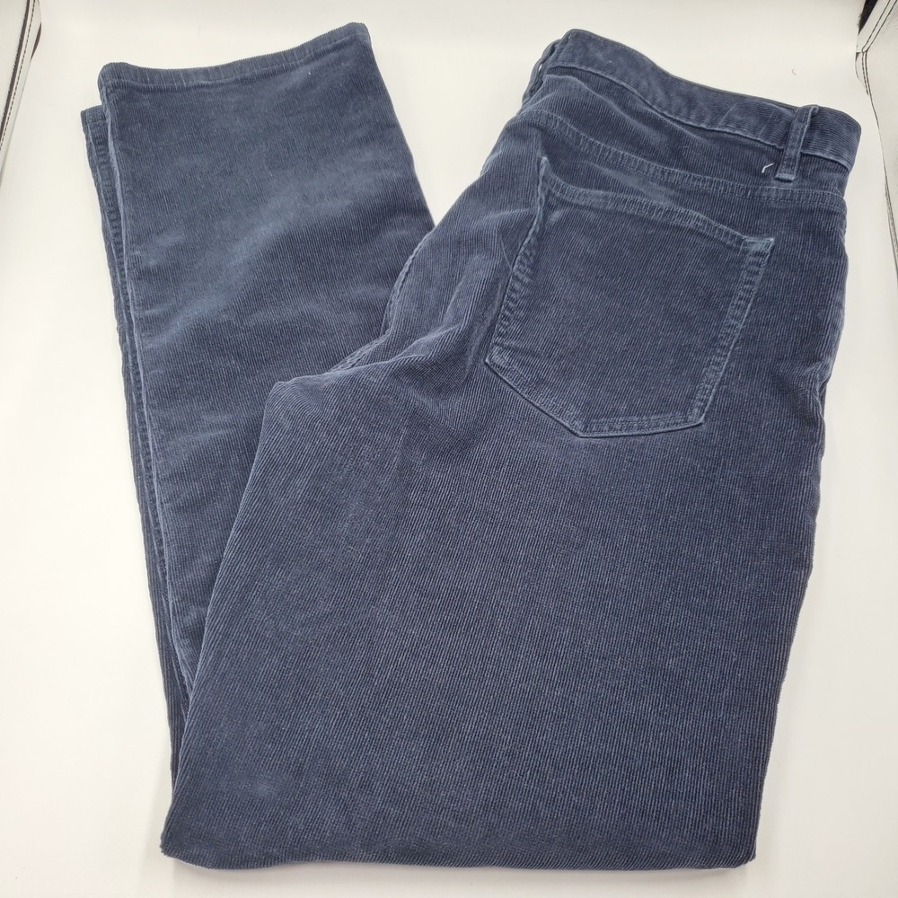 Flint and Tinder Mens Navy Blue Straight Fit Corduroy Pants 34x30 Stretch